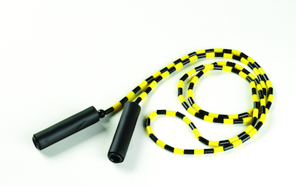 A kids' jump rope by Lifeline is comprised of little plastic segments of uniform length around a cord. The length of the rope can be computed by adding up the lengths of each segment, regardless of how the rope is arranged. 