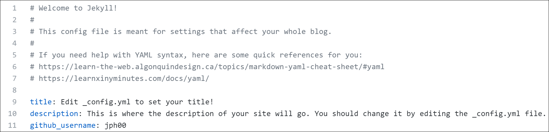 Screenshot showing the config file and how to fill it